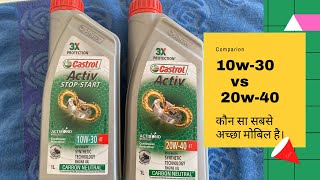 Castrol 10w30 4t Vs Castrol 20W40 कौन कौन मौसम के लिए best होता है। full details [upl. by Osbourn166]