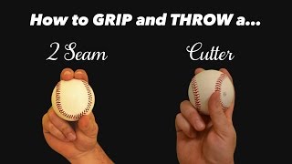 Baseball Grips for Pitching  How to throw a Cutter and 2 seam [upl. by Sufur]