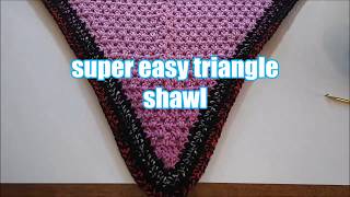 crochet triangle shawl  Red Heart Scarfie Yarn Ombre amp I Love This Yarn [upl. by Shiri]