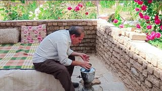 Drink hot tea and clean the houseDaily life in the villageThe life style of the villages of Iran [upl. by Eeldarb]