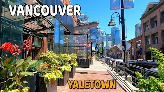 🇨🇦 【4K】☀️ Downtown Vancouver BC Canada Yaletown Amazing Sunny Day Relaxing Walk July 2023 [upl. by Bohlin213]