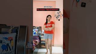 RED JUMPSUIT from Myntra♥️ myntra haul jumpsuit myntrahaul ytshorts fypage viralvideo [upl. by Nahrut]