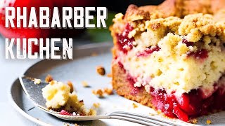 Einfacher Rhabarberkuchen mit Streuseln  Gelingsicher [upl. by Anertak271]