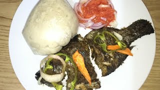 GHANA BANKU AND TILAPIA RECIPE  OVEN BAKED TILAPIA [upl. by Dewain]