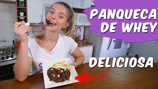 COMO FAZER PANQUECA PROTEICA DE CHOCOLATE  PANQUECA DE WHEY [upl. by Elinet]