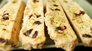 Cranberry Pistachio Biscotti Recipe Demonstration  Joyofbakingcom [upl. by Aisatna556]