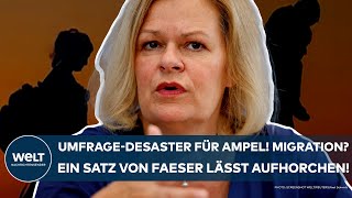 DEUTSCHLAND UmfrageDesaster für die Ampel Asyldebatte spaltet  ein Satz von Faeser überrascht [upl. by Reivilo]