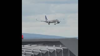 SAS airlines arrival at oslo Airport osloairport a320neo scandinavianairlines planesspotting [upl. by Aronle]