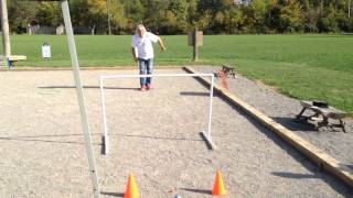 A shooting demo from Marco Foyot stop at Zanesfield Petanque Club [upl. by Akirat]