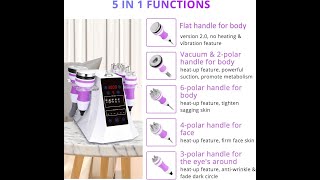 Mini 5 in 1 Cavitation Machine Display  LY54K2 Body Contouring Face Care Slimming [upl. by Lahcear]