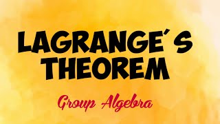 Lagranges theorem  L16  Group algebra  Group and ring [upl. by Nahta998]