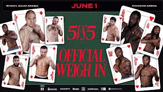 5 Vs 5 Weigh In Queensberry Vs Matchroom Ft Zhang Vs Wilder  Bivol  Warren Vs Hearn [upl. by Montanez]