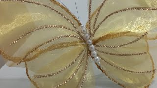 DIY BORBOLETA DE ORGANZA PARA O NATAL [upl. by Varipapa]