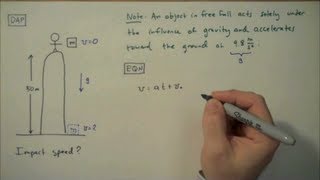 How to Solve a Free Fall Problem  Simple Example [upl. by Ellennod]