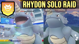 Pokemon Go Rhydon Solo Raid 3 star Surf Charged Move [upl. by Twyla115]