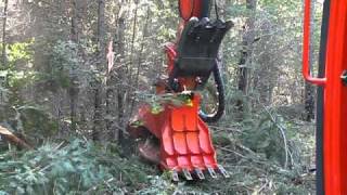 Kubota X080 running an AFE Disc Mulcher made for excavators  Advanced Forest Equipment [upl. by Feodor]