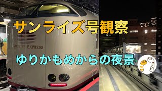 東京駅にてサンライズ号観察、ゆりかもめからの夜景をお届けいたします🚃【のぞみさくら火星人】 [upl. by Mcevoy]