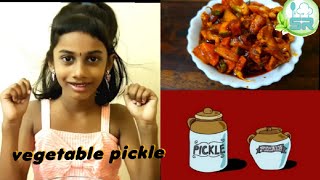 mixed vegetable pickle 😋  instant easy pickle in 10min [upl. by Sinnel]