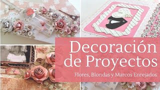 COMO REALIZAR MARCOS ENREJADOS FLORES Y BLONDAS – TIPS  LLUNA NOVA SCRAP [upl. by Ateuqram]