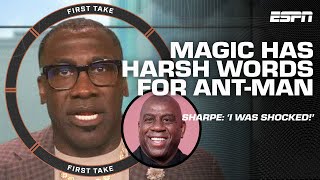 Magic Johnson was HIGHLY AGITATED by AntMans MJ comments 👀  Shannon Sharpe  First Take [upl. by Ariahaj368]