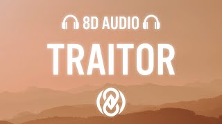 Olivia Rodrigo  traitor Lyrics  8D Audio 🎧 [upl. by Rebme]