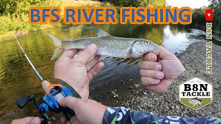 Using a BFS setup fishing in the river Bait Finesse System [upl. by Anahcar]