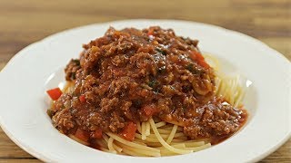 Spaghetti with Meat Sauce Recipe [upl. by Eeralav]