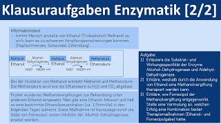 Enzyme  Enzymatik  Klausuraufaben 2 von 2  Biologie Oberstufe [upl. by Aelak]