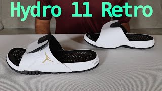 Jordan Hydro 11 Retro Slides  Detailed Review  On feet [upl. by Jahncke]