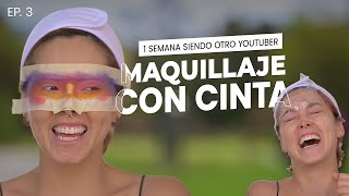 Hice un ANTIFAZ DE MAQUILLAJE TapeMakeUpTrend  Una semana siendo otro Youtuber EP3  Kika Nieto [upl. by Row]