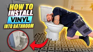 How To Install Sheet Vinyl Lino Flooring In A Bathroom  Easy Step By Step DIY Guide [upl. by Ahtekahs]