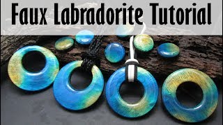 Polymer Clay Faux Technique Faux Labradorite Tutorial [upl. by Atinhoj212]