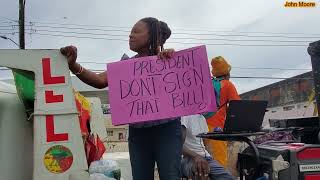 Barbadians came together in solidarity to protest the proposed changes to the NIS Pension bills [upl. by Ttelrats605]