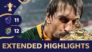 EXTENDED HIGHLIGHTS  Rugby World Cup 2023 final  New Zealand v South Africa [upl. by Hassadah185]