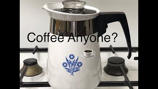 WATCH AND LISTEN TO THE SOUND OF COFFEE PERCOLATING CORNING WARE PERCOLATOR BREWING COFFEE [upl. by Ferullo52]