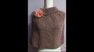 MantellaPoncho ai ferri con collo🧶 super facile e veloce [upl. by Sumetra1]