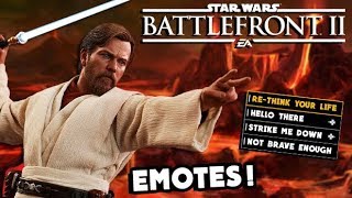 Star Wars Battlefront 2  10 ObiWan Kenobi Clone Wars DLC Emotes We NEED [upl. by Kloman]