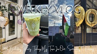 WEEKLY VLOG  90th Birthday Party Taking My Tape Ins Out Saturday Funday [upl. by Milah8]