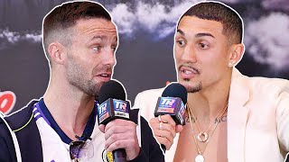 JOSH TAYLOR VS TEOFIMO LOPEZ • FULL FINAL PRESS CONFERENCE amp HEATED FACE OFF [upl. by Ebbie]