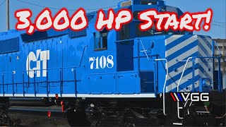 3000 HP Turbo V16 Locomotive Start Up And Tour [upl. by Amena]