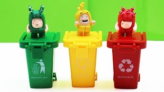 Cabezas equivocadas de Oddbods en los contenedores de basura aprende los colores [upl. by Beora]