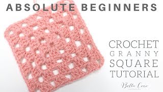 CROCHET How to Crochet a Granny Square  Absolute Beginners  Bella Coco [upl. by Nojad690]