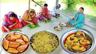 করোলা আর রুই মাছের ঝোল দিয়ে সবাই একথালা করে ভাত খেয়ে নিলো সাথে মোচার ঘন্ট আর চলকুমড়ো রেসিপি [upl. by Senilec]