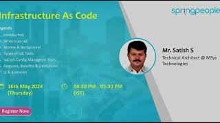 Infrastructure as Code IaC  SpringPeople  Expert Webinar [upl. by Gupta]