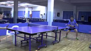 Shenzhen ping pong reverse penhold backhand loop against underspin part 2 debugging [upl. by Dukey849]