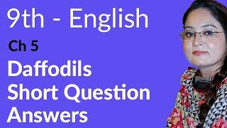 Matric Part 1 English English Unit no 5 Short Question Answers  Ch 5  9th Class English [upl. by Nyram78]