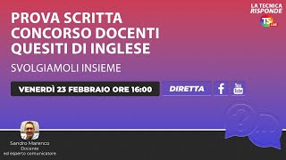 Prova scritta concorso docenti quesiti di inglese svolgiamoli insieme La lezione del prof Marenco [upl. by Friedland]