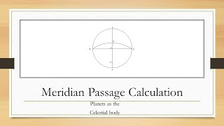 Meridian passage  Planets [upl. by Cross]