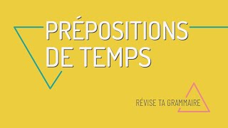 Les prépositions pour le temps  avant après depuis il y a FLE A2 [upl. by Nolur]