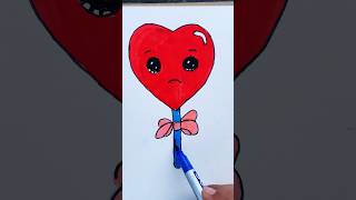 Easy Sad Heart Drawing 😱🌈 art shorts ytshorts creative forkids [upl. by Fransen392]